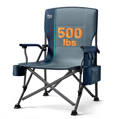 Oversized Heavy-Duty Folding Camping Chair with Cooler Bag