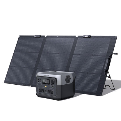 Portable Solar Generator Power Station 500Wh LiFePO4 Fast-Charging with AC Output