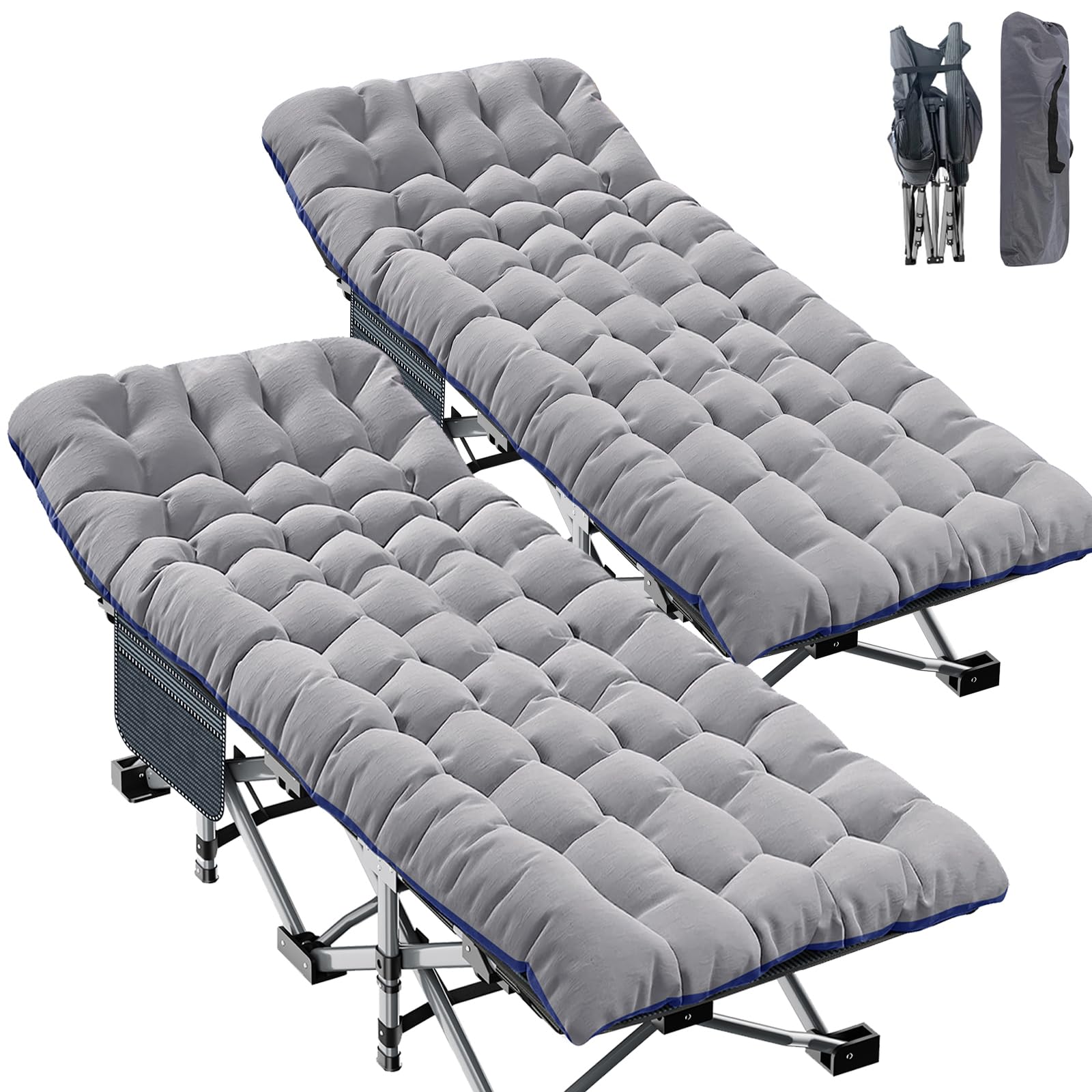 ABORON Folding Camping Cot W/Mat for Adults