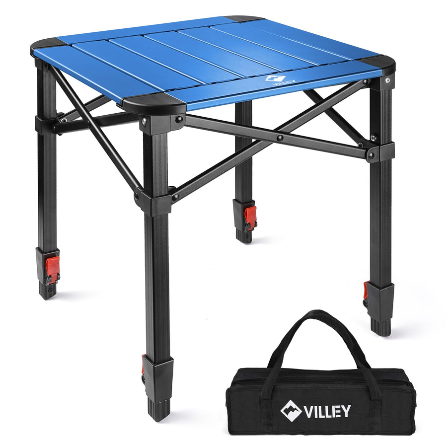 VILLEY Aluminum Folding Square Table with Carry Bag