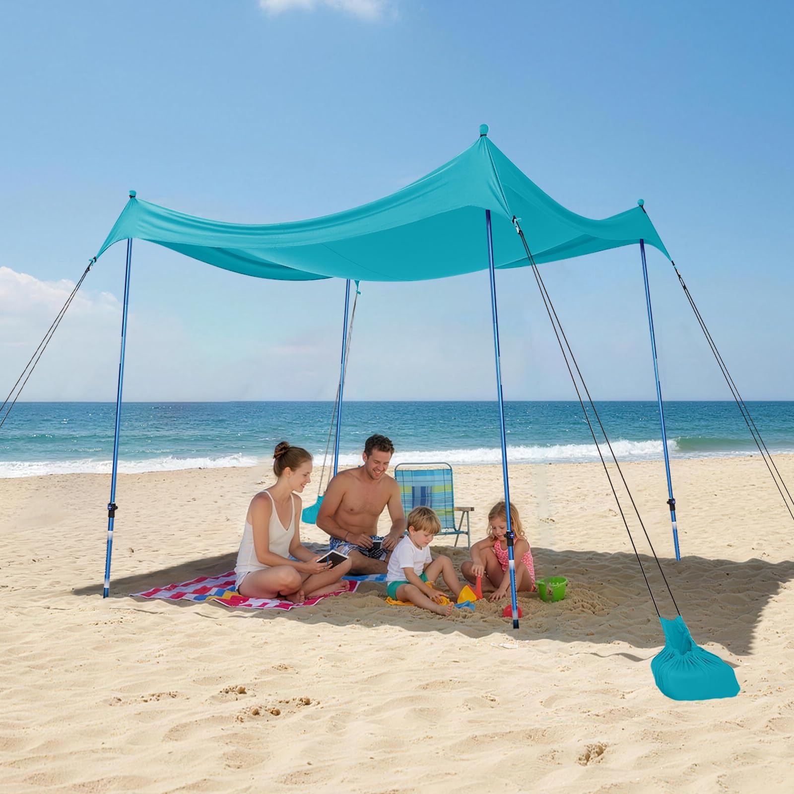 10x10 Easy Pop-Up Beach Sun Shelter Canopy with UPF50+ Protection