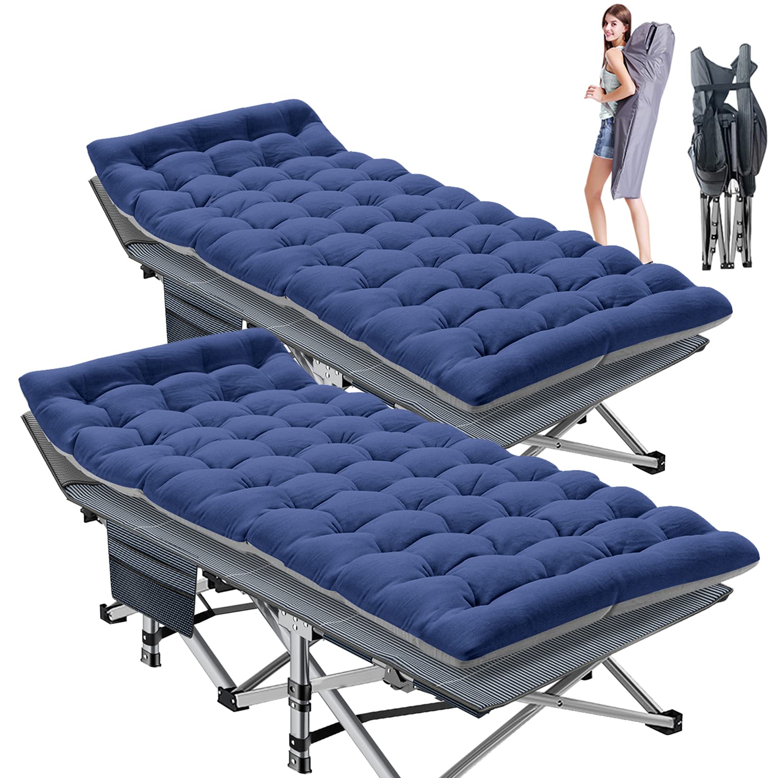 ABORON Folding Camping Cot W/Mat for Adults