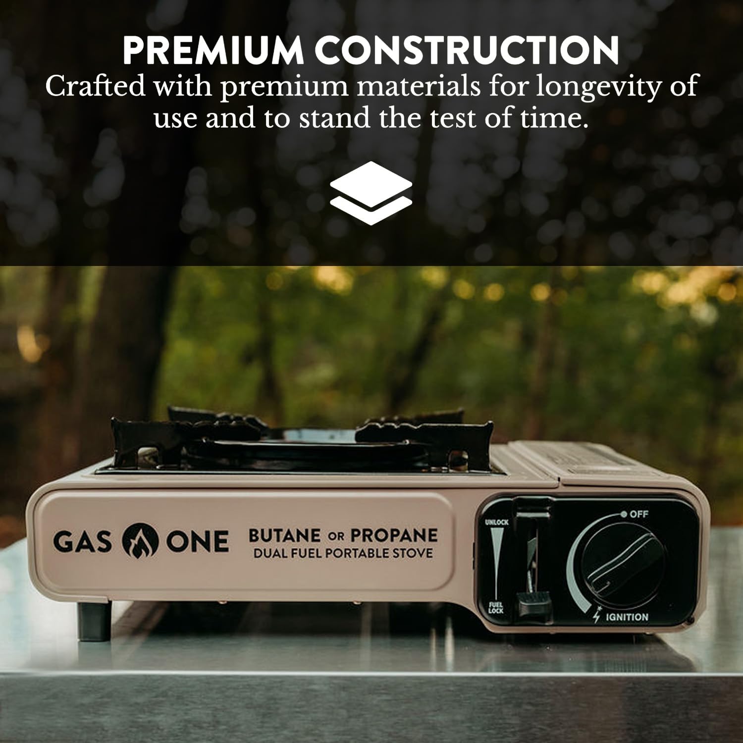 Dual Fuel Portable Camping Stove with Carrying Case