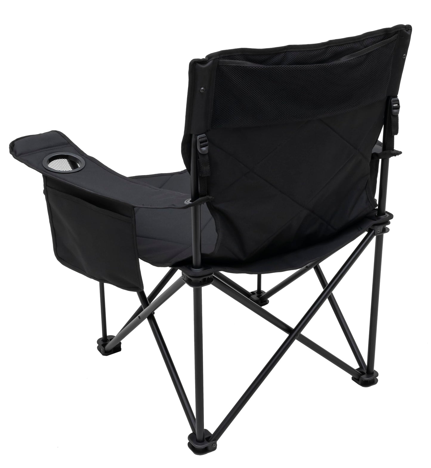 Heavy-Duty Folding Camping Chair with Mesh Cup Holders and Storage Pockets
