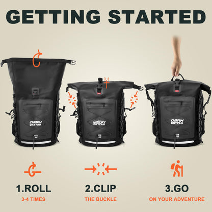 Roll-Top Waterproof Dry Bag Backpack for Outdoor Travel and Water Sports