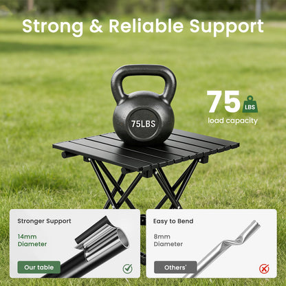 2-Pack Ultralight Foldable Portable Camping Tables with Carry Bag