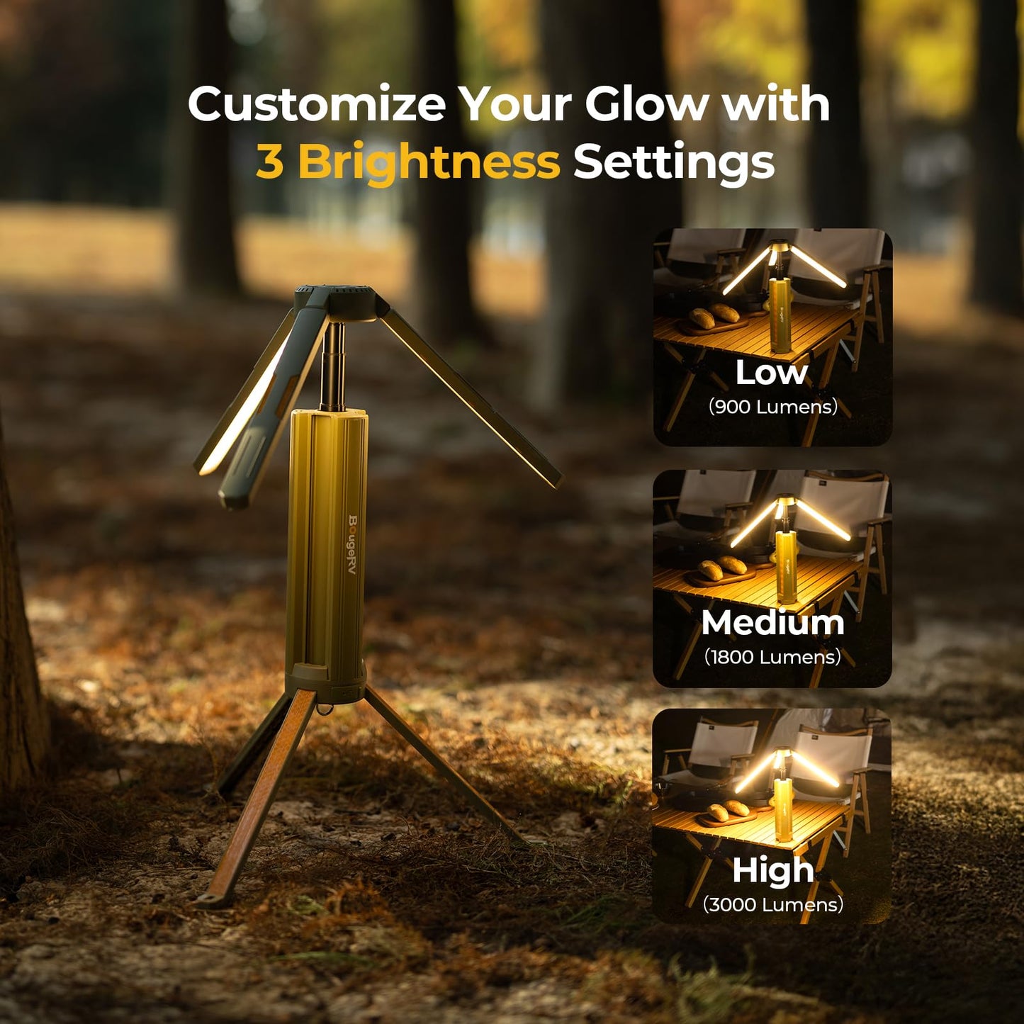 Telescopic Rechargeable Camping Lantern with Rotatable Collapsible LED Light