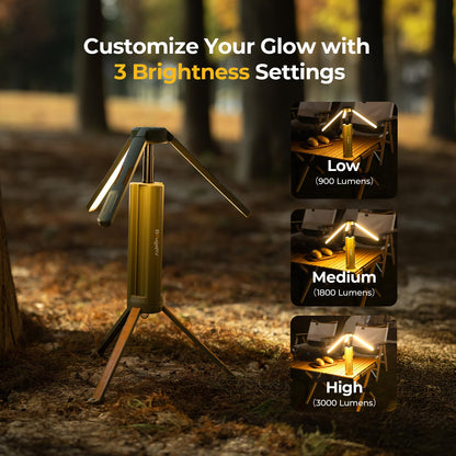 Telescopic Rechargeable Camping Lantern with Rotatable Collapsible LED Light