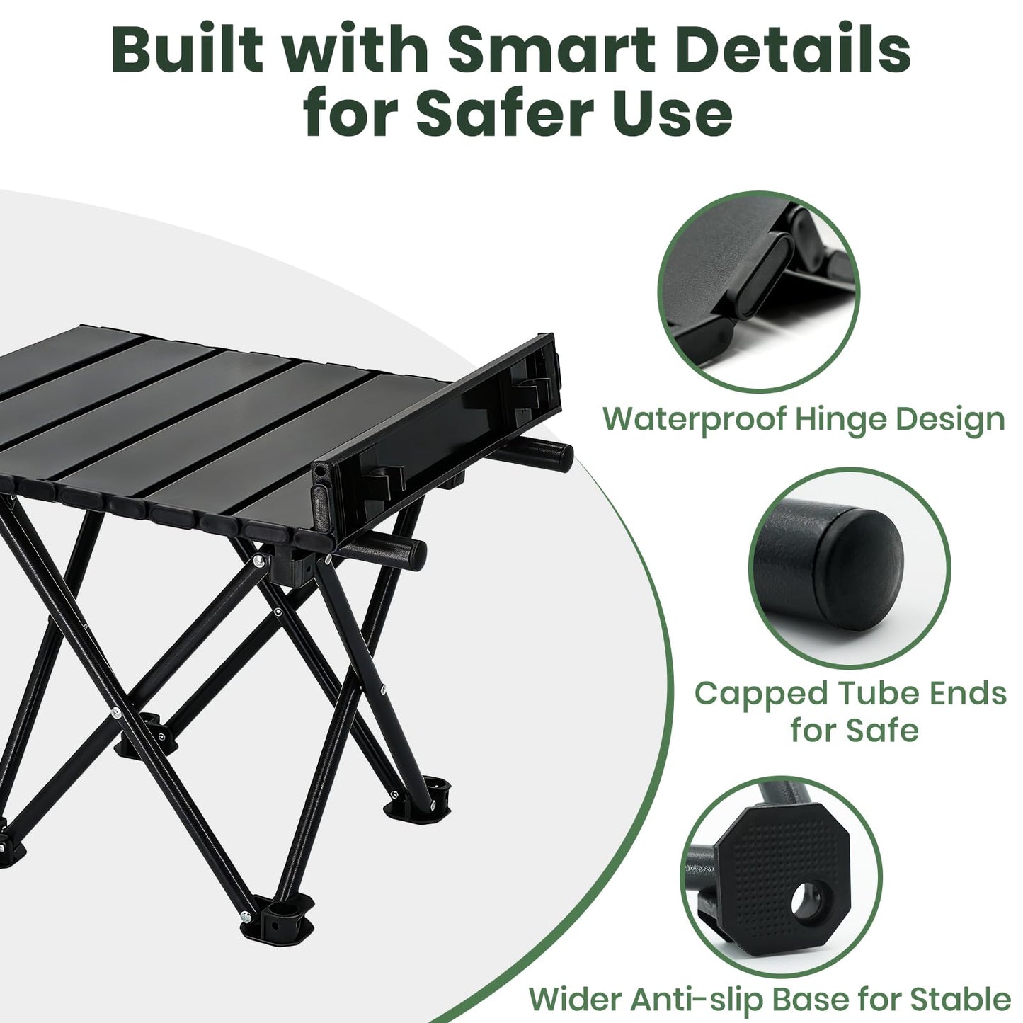 2-Pack Ultralight Foldable Portable Camping Tables with Carry Bag