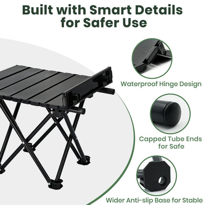 2-Pack Ultralight Foldable Portable Camping Tables with Carry Bag