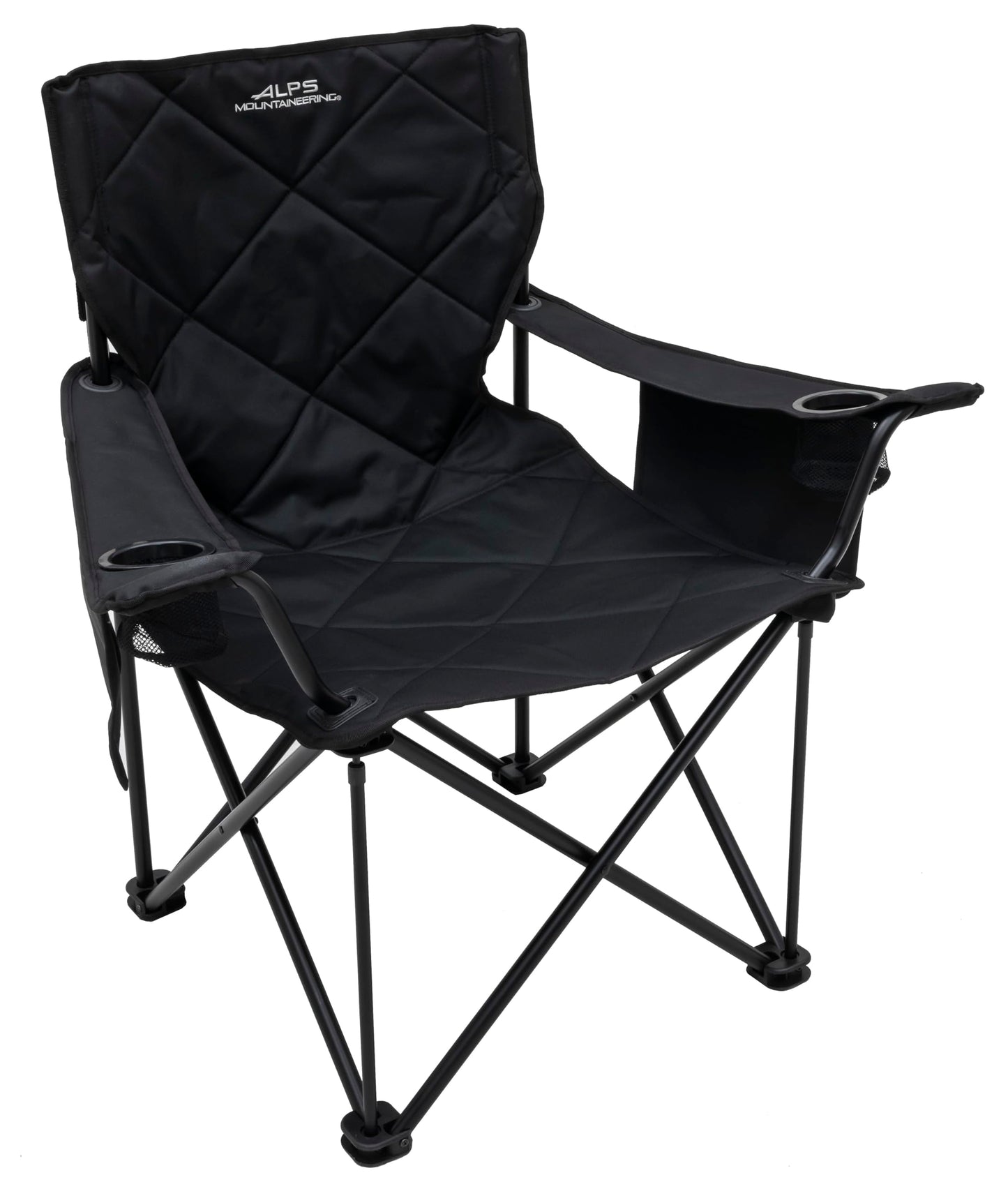 Heavy-Duty Folding Camping Chair with Mesh Cup Holders and Storage Pockets