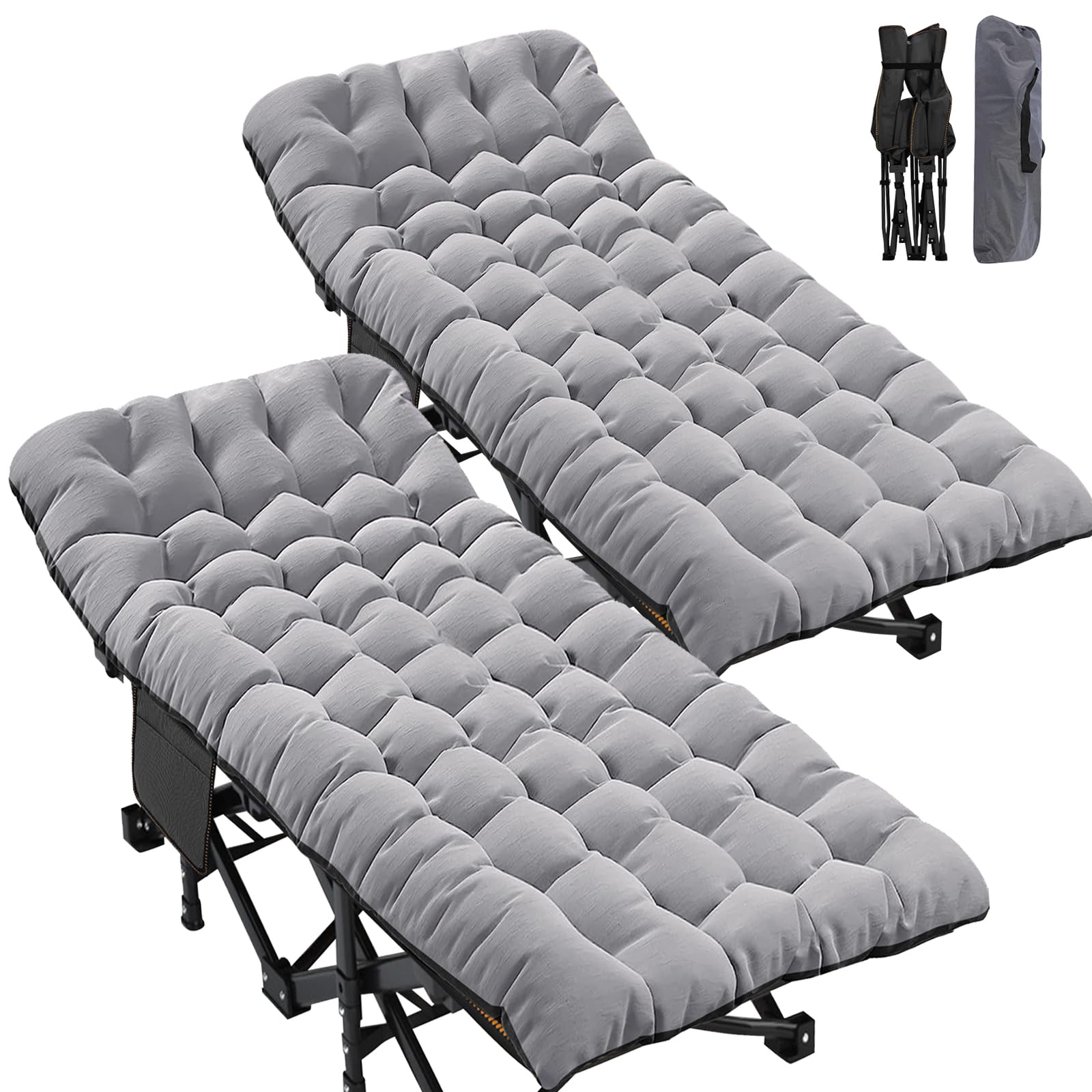 ABORON Folding Camping Cot W/Mat for Adults