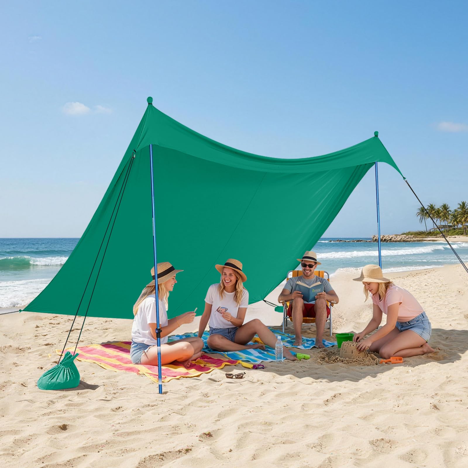 10x10 Easy Pop-Up Beach Sun Shelter Canopy with UPF50+ Protection