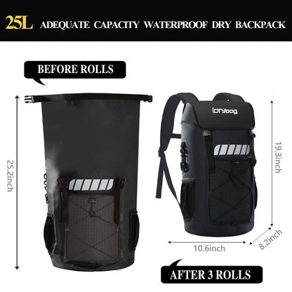 Waterproof Roll-Top Dry Bag Backpack for Hiking and Kayaking