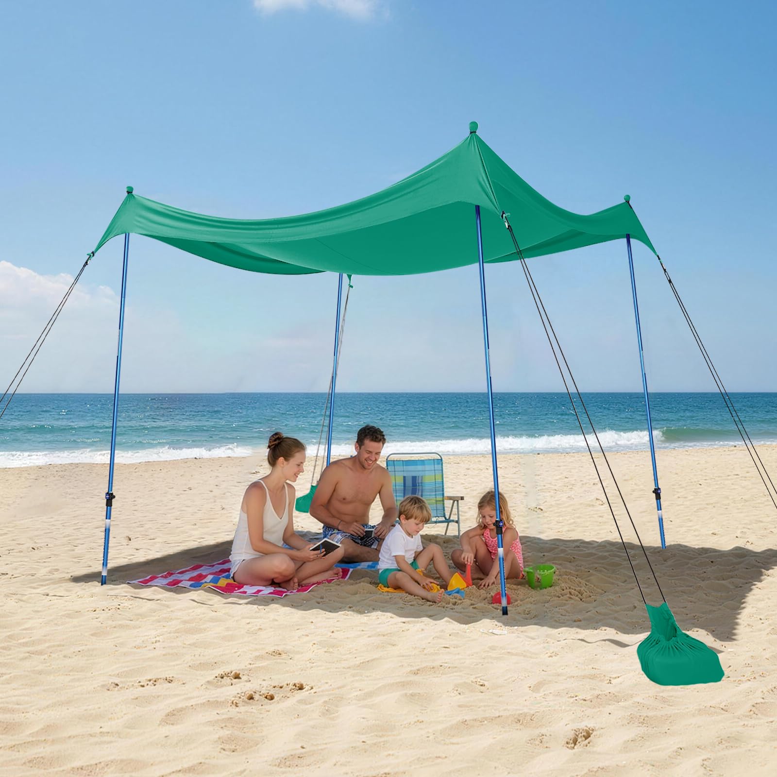 10x10 Easy Pop-Up Beach Sun Shelter Canopy with UPF50+ Protection