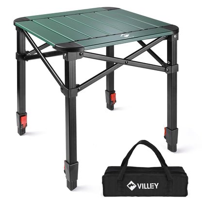 VILLEY Aluminum Folding Square Table with Carry Bag