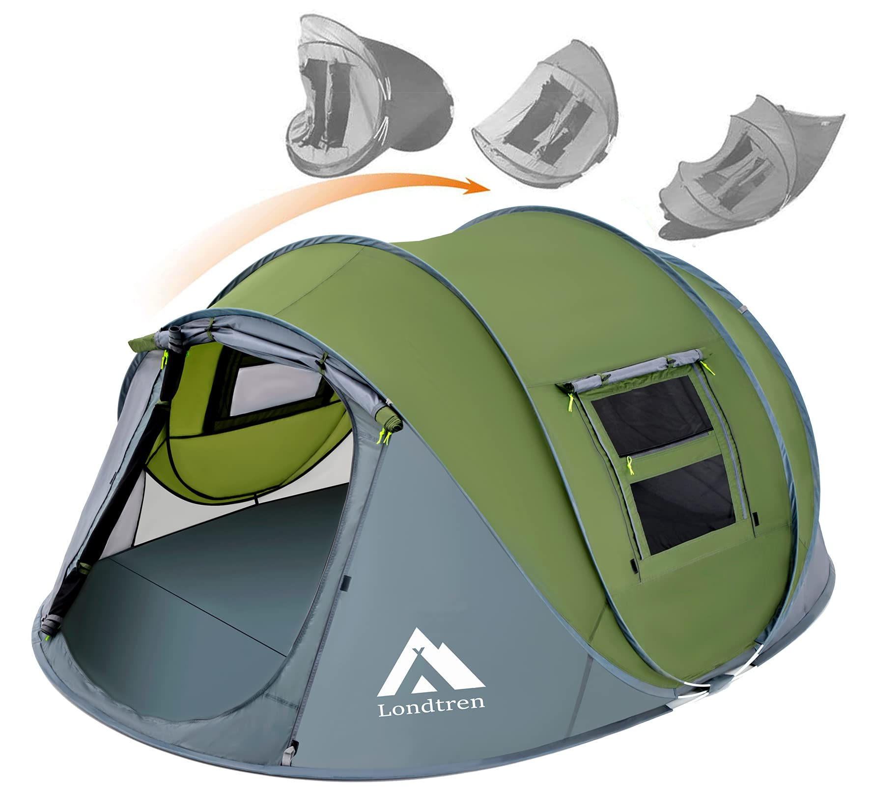4 Person Waterproof Instant Pop-Up Tent with Dual Doors