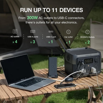Portable Solar Generator Power Station 500Wh LiFePO4 Fast-Charging with AC Output