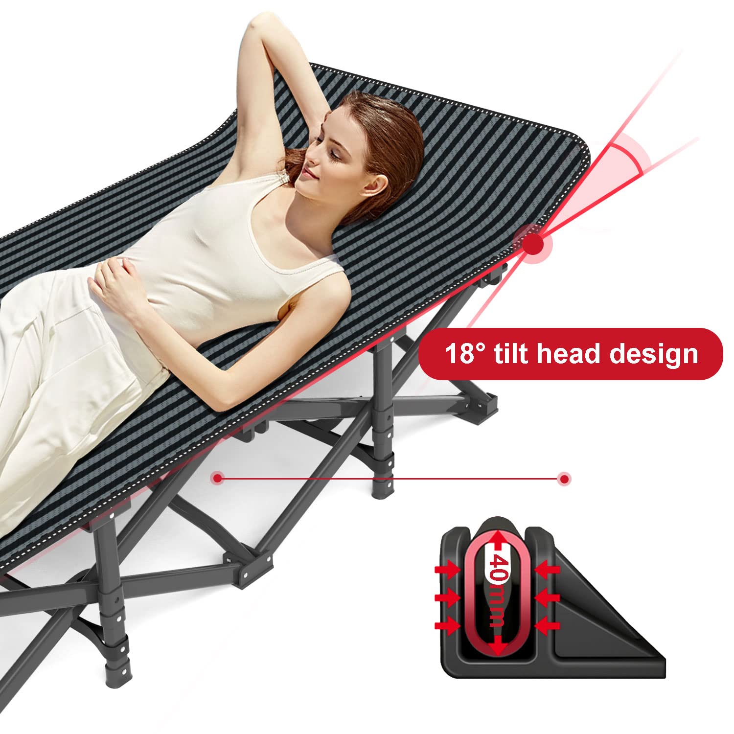 ATORPOK Camping Cot for Adults with Cushion Comfortable