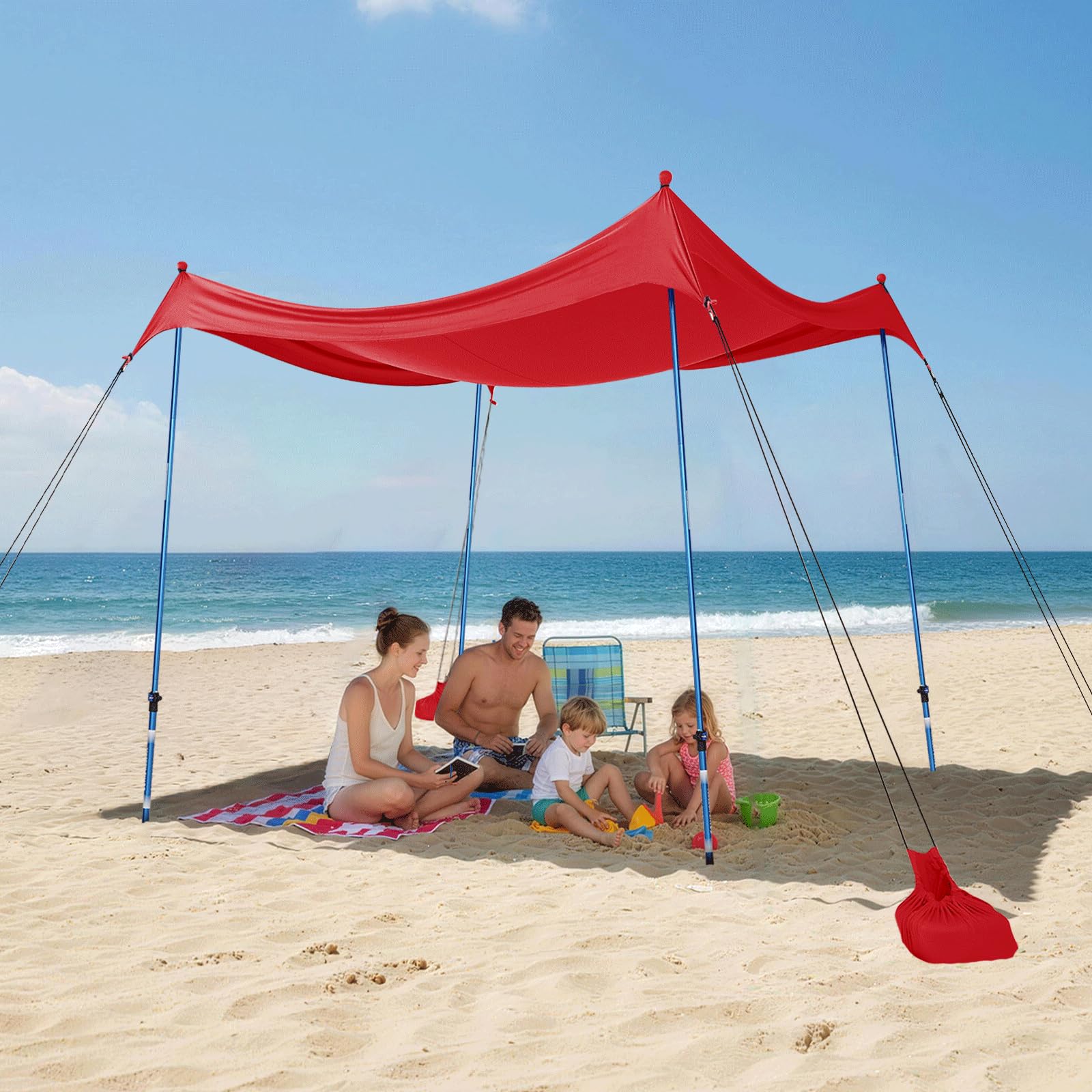 10x10 Easy Pop-Up Beach Sun Shelter Canopy with UPF50+ Protection