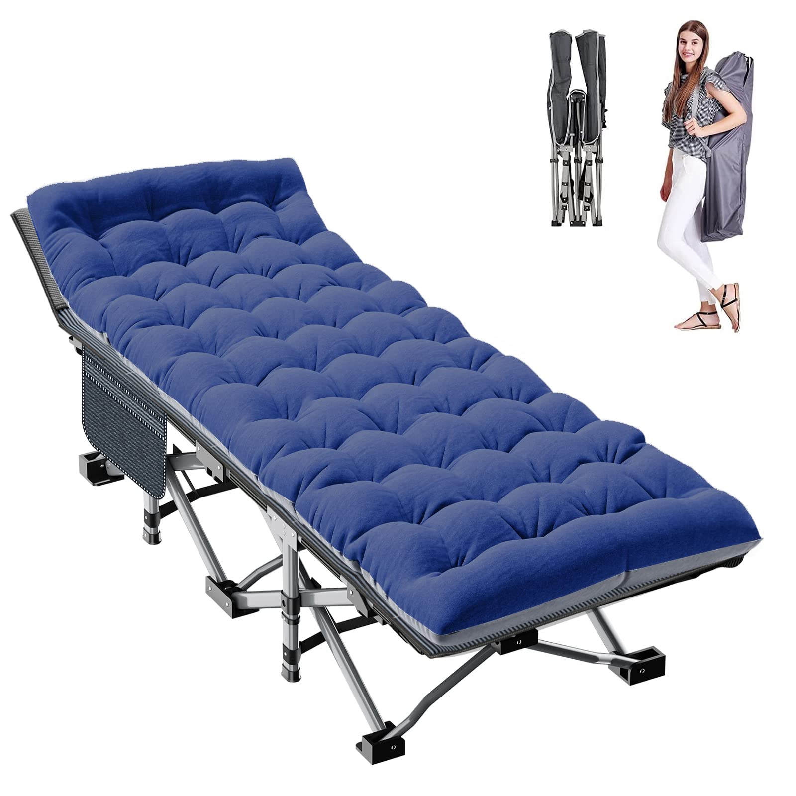 ABORON Folding Camping Cot W/Mat for Adults