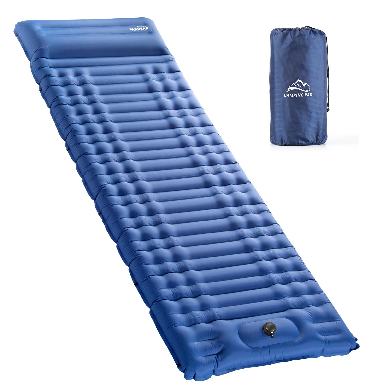 Ultra-Thick Camping Sleeping Pad with Pillow and Foot Pump