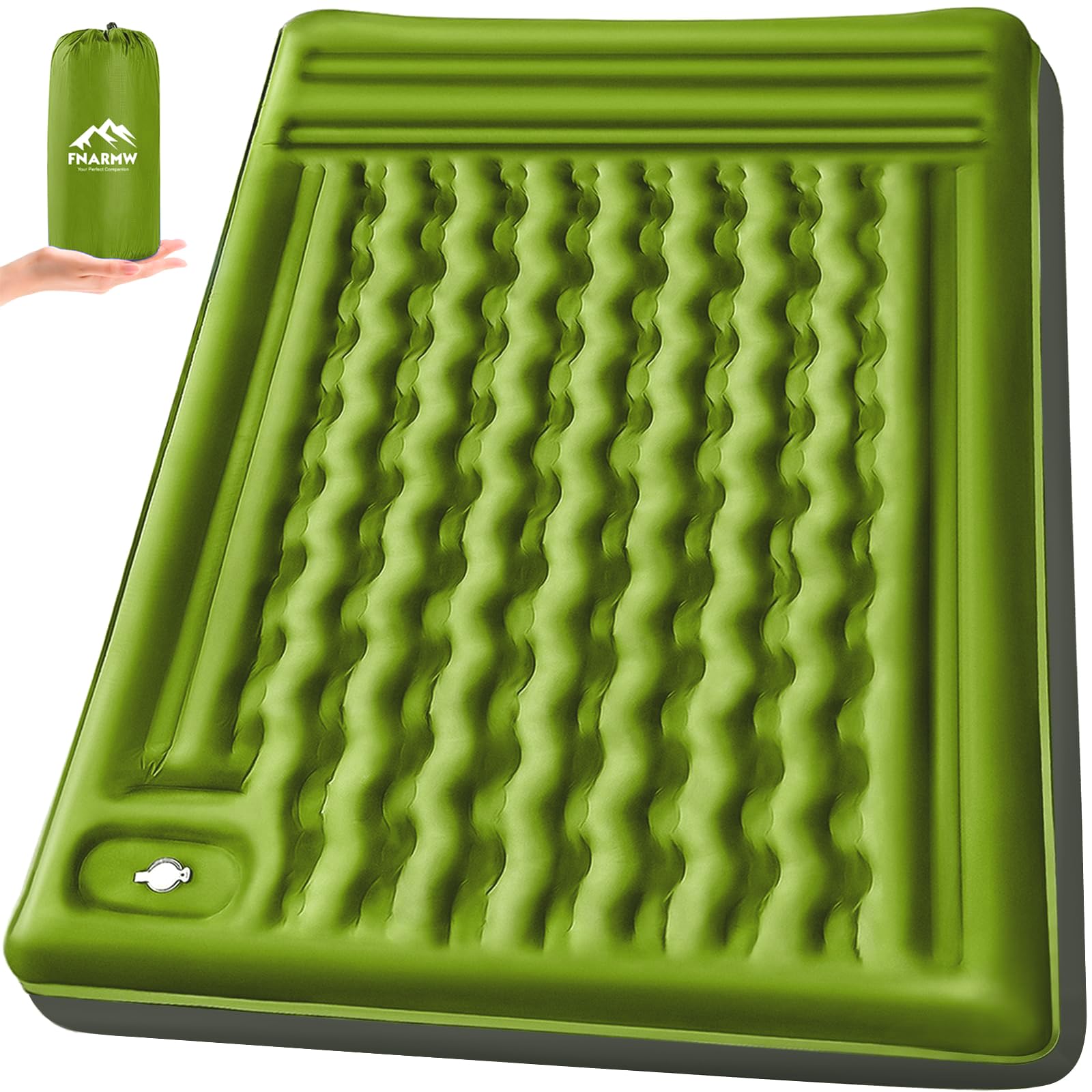Double 6-Inch Self-Inflating Sleeping Pad with Foot Pump