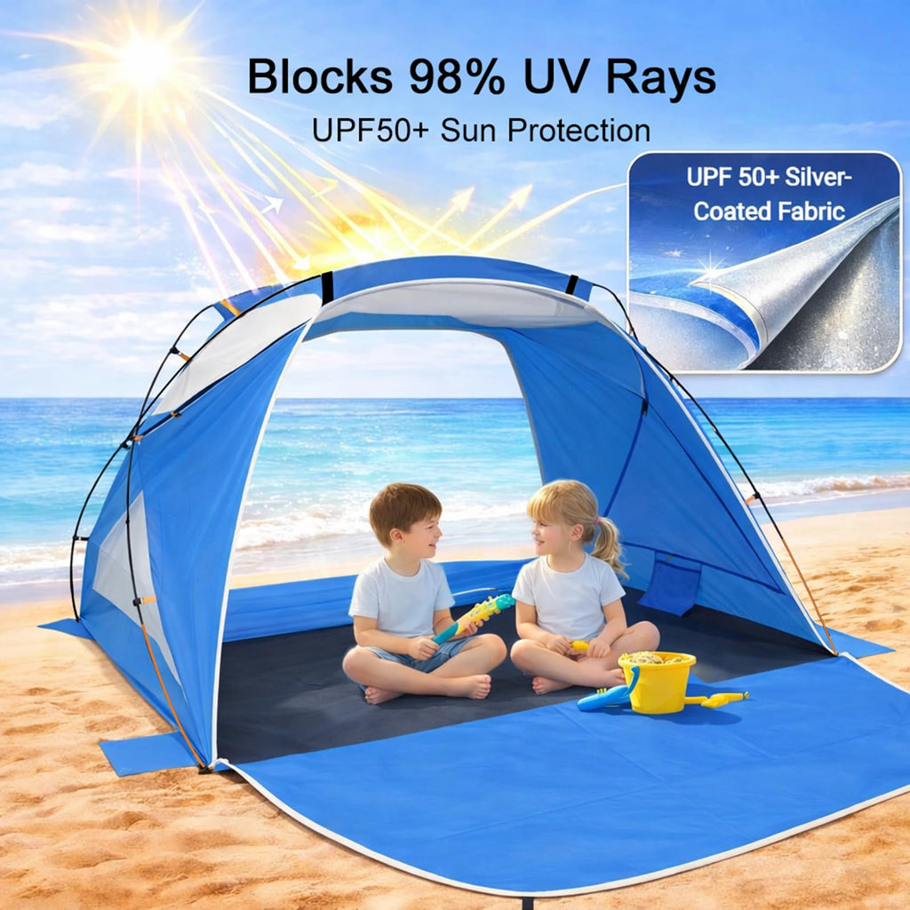 Portable UPF50+ Waterproof Beach Sun Shelter Canopy