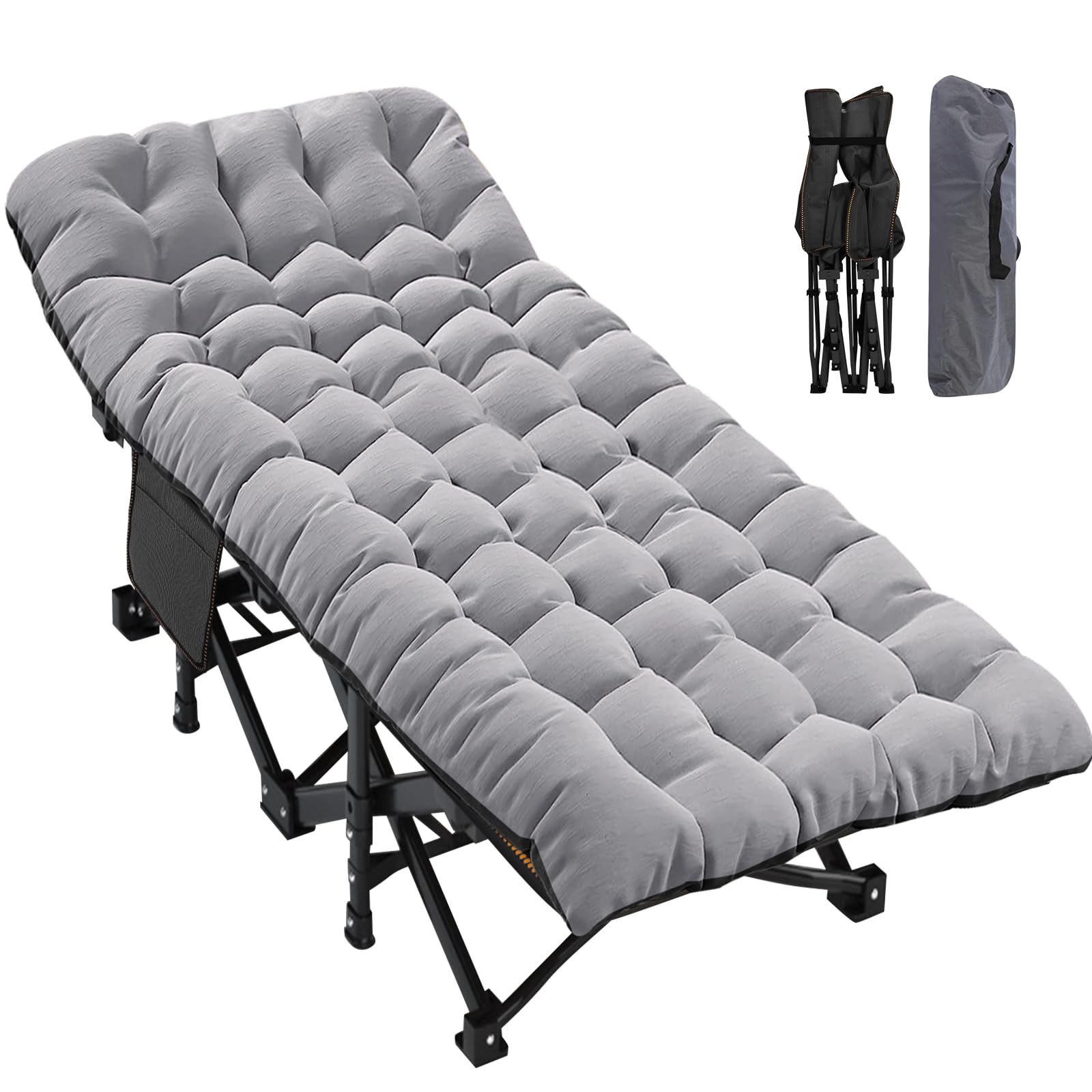 ABORON Folding Camping Cot W/Mat for Adults