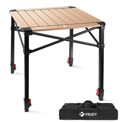 VILLEY Aluminum Folding Square Table with Carry Bag