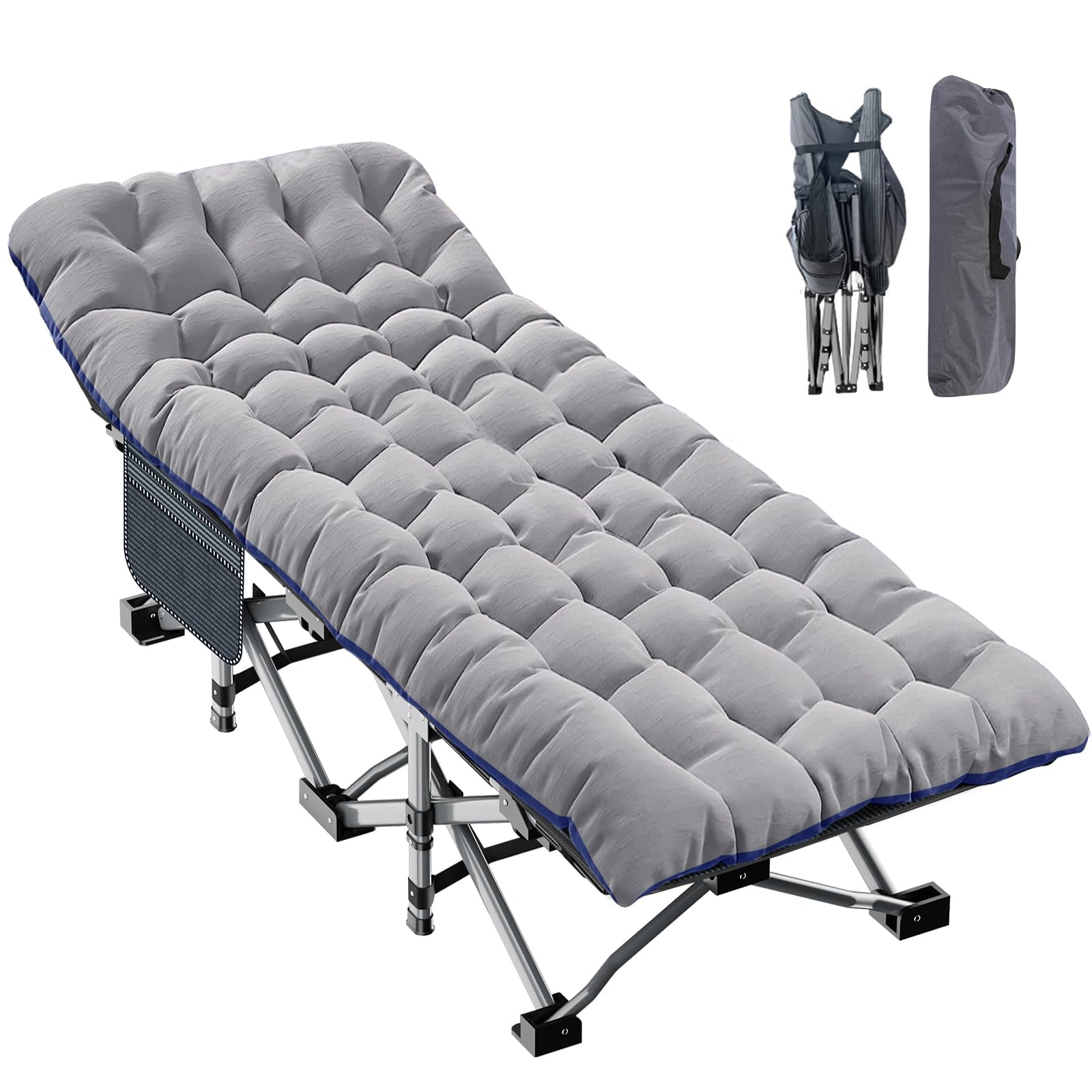 ABORON Folding Camping Cot W/Mat for Adults