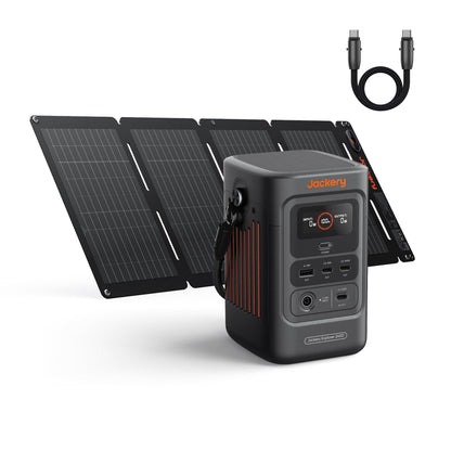 Portable Solar Generator 293Wh Lithium Backup Power Station for Camping and Outdoor Use