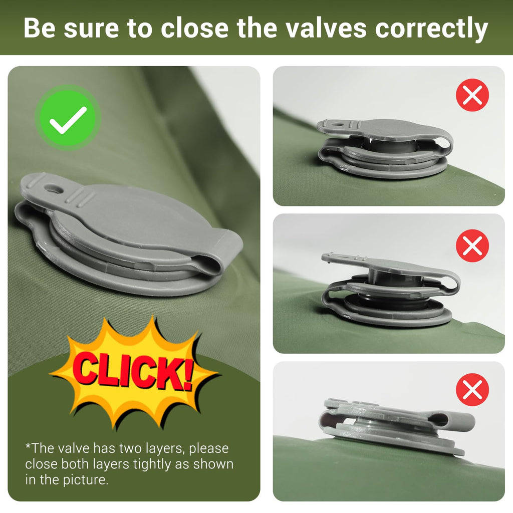Ultra-Thick Camping Sleeping Pad with Pillow and Foot Pump