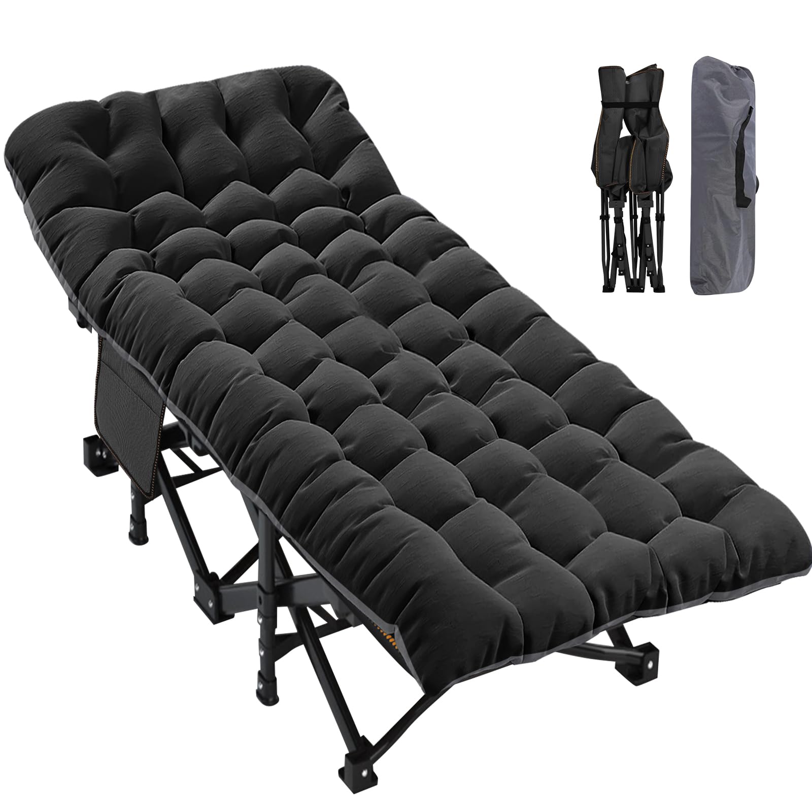 ABORON Folding Camping Cot W/Mat for Adults