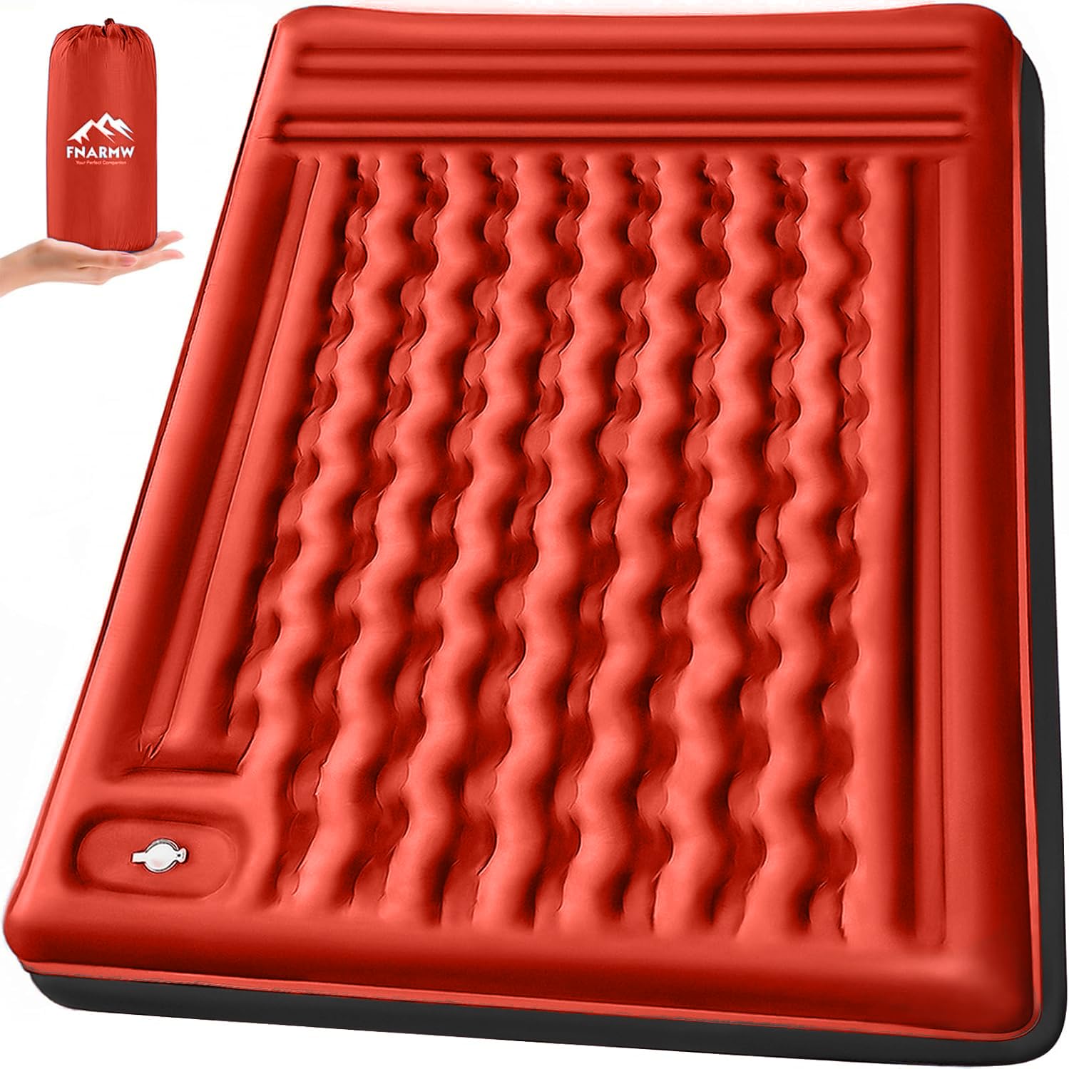 Double 6-Inch Self-Inflating Sleeping Pad with Foot Pump