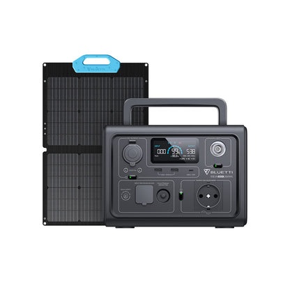 Expandable Portable LiFePO4 Solar Generator Power Station with External Battery Module