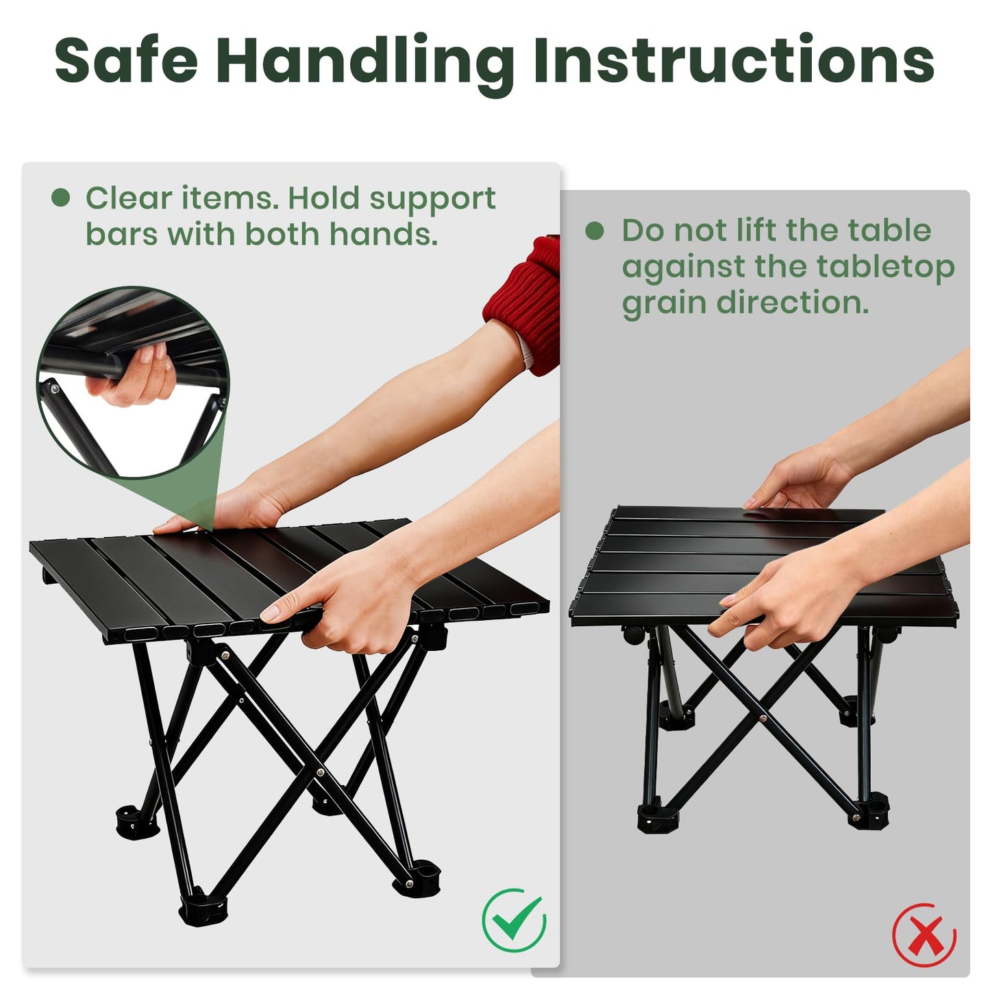 2-Pack Ultralight Foldable Portable Camping Tables with Carry Bag