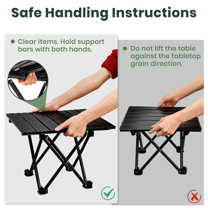 2-Pack Ultralight Foldable Portable Camping Tables with Carry Bag