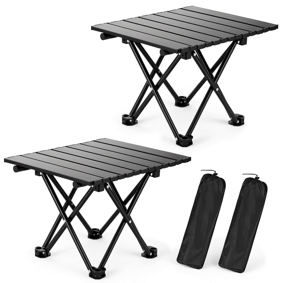 2-Pack Ultralight Foldable Portable Camping Tables with Carry Bag