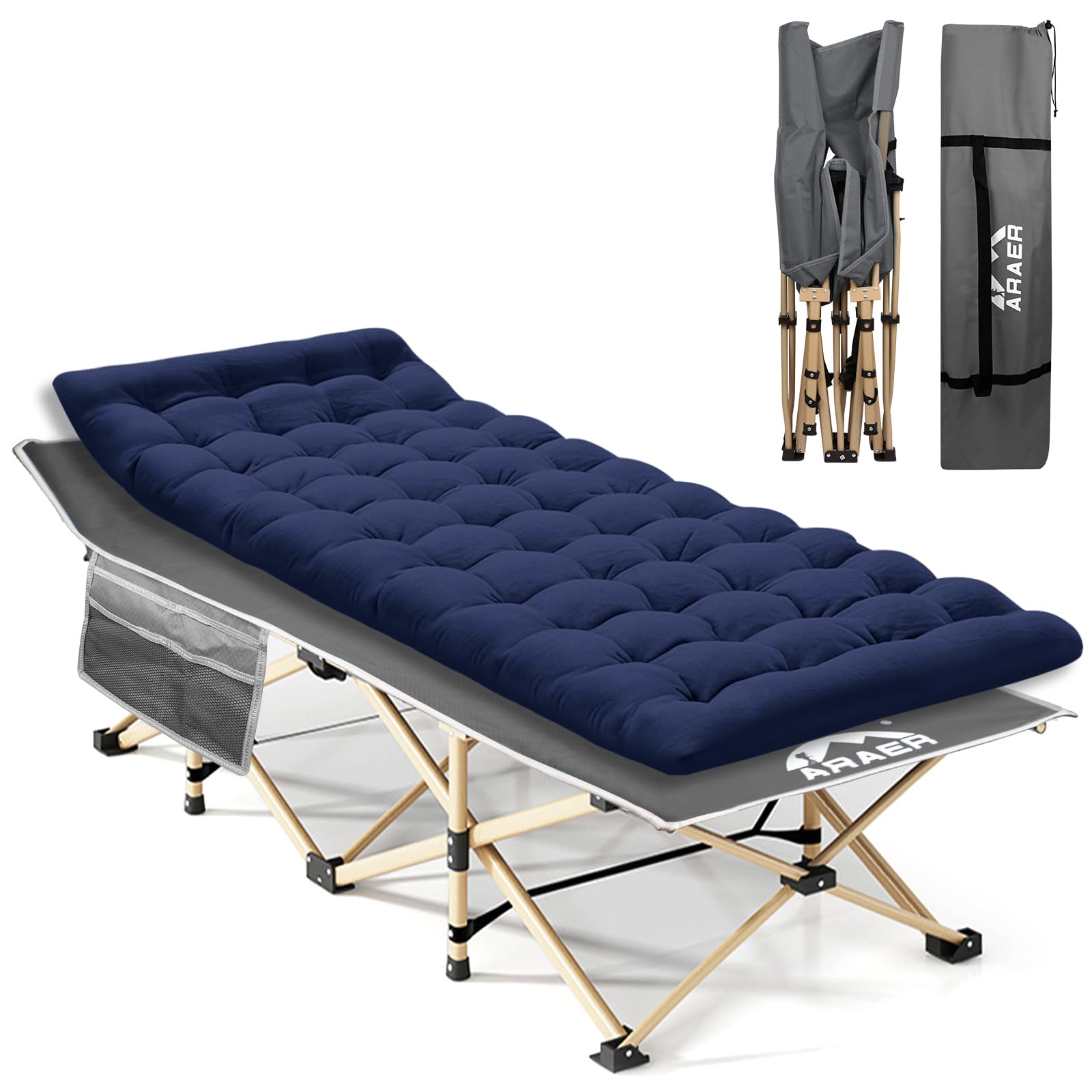 450lb Heavy Duty Folding Camping Cot with Carry Bag