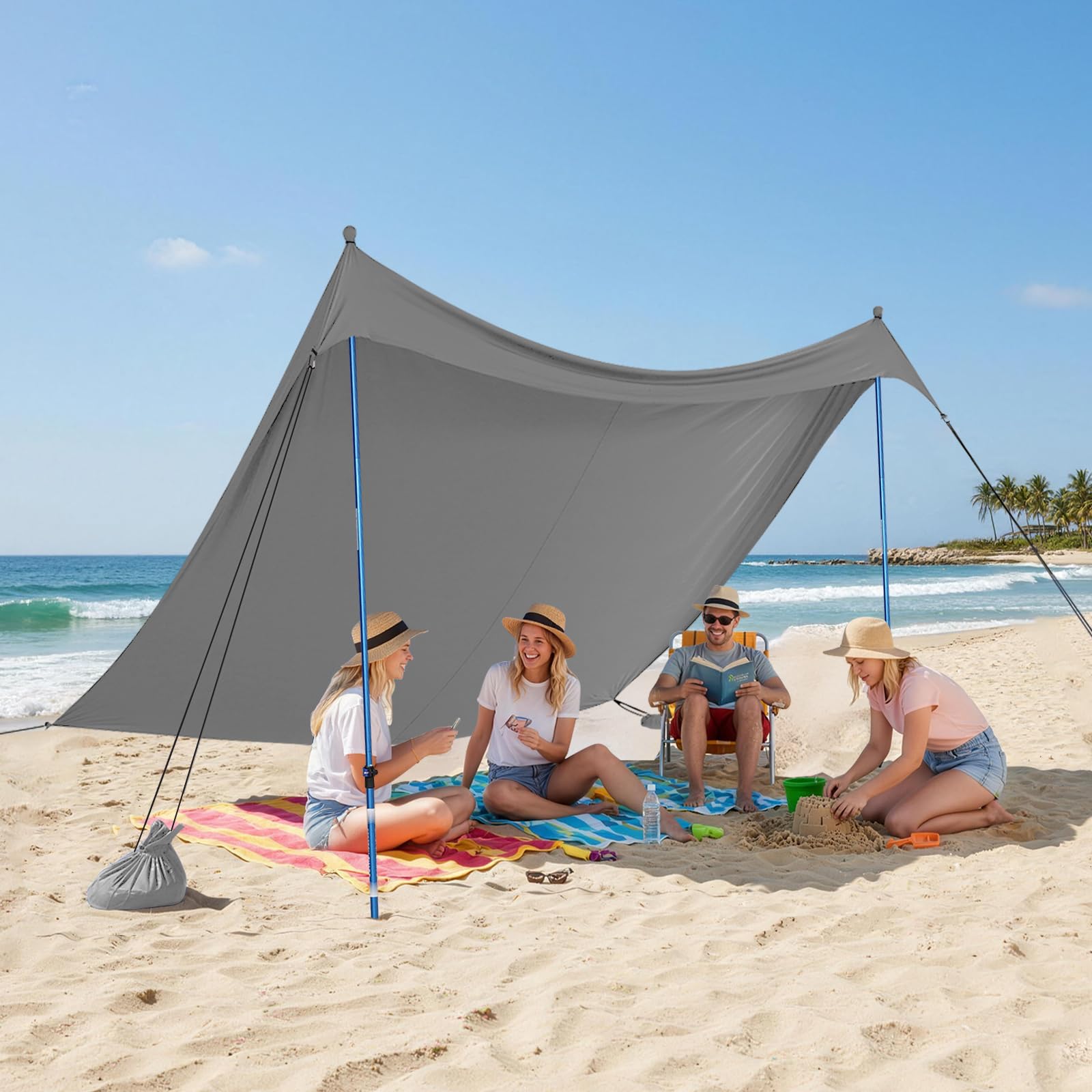 10x10 Easy Pop-Up Beach Sun Shelter Canopy with UPF50+ Protection