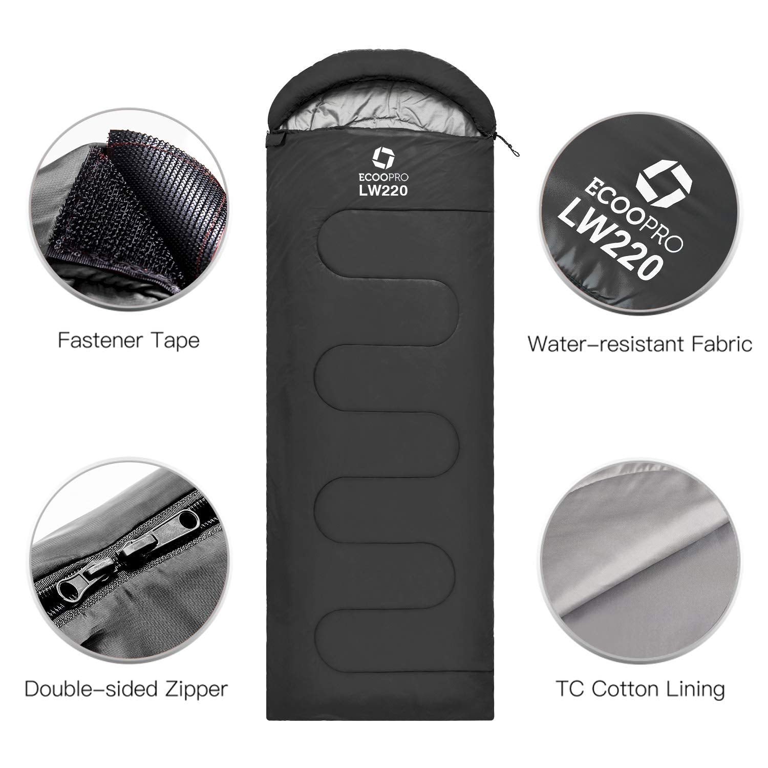 Compact Waterproof Warm Weather Sleeping Bag for Adults