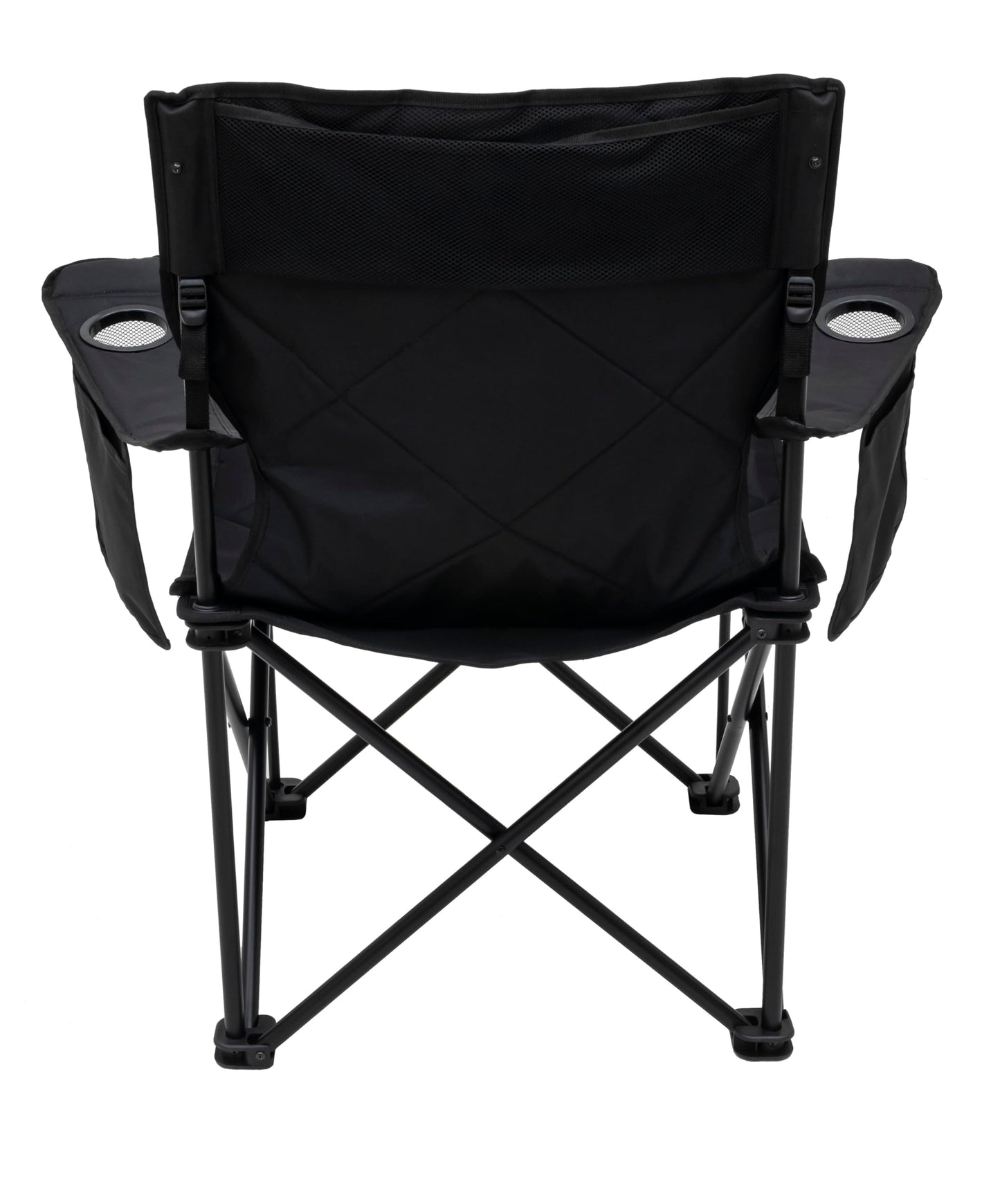 Heavy-Duty Folding Camping Chair with Mesh Cup Holders and Storage Pockets
