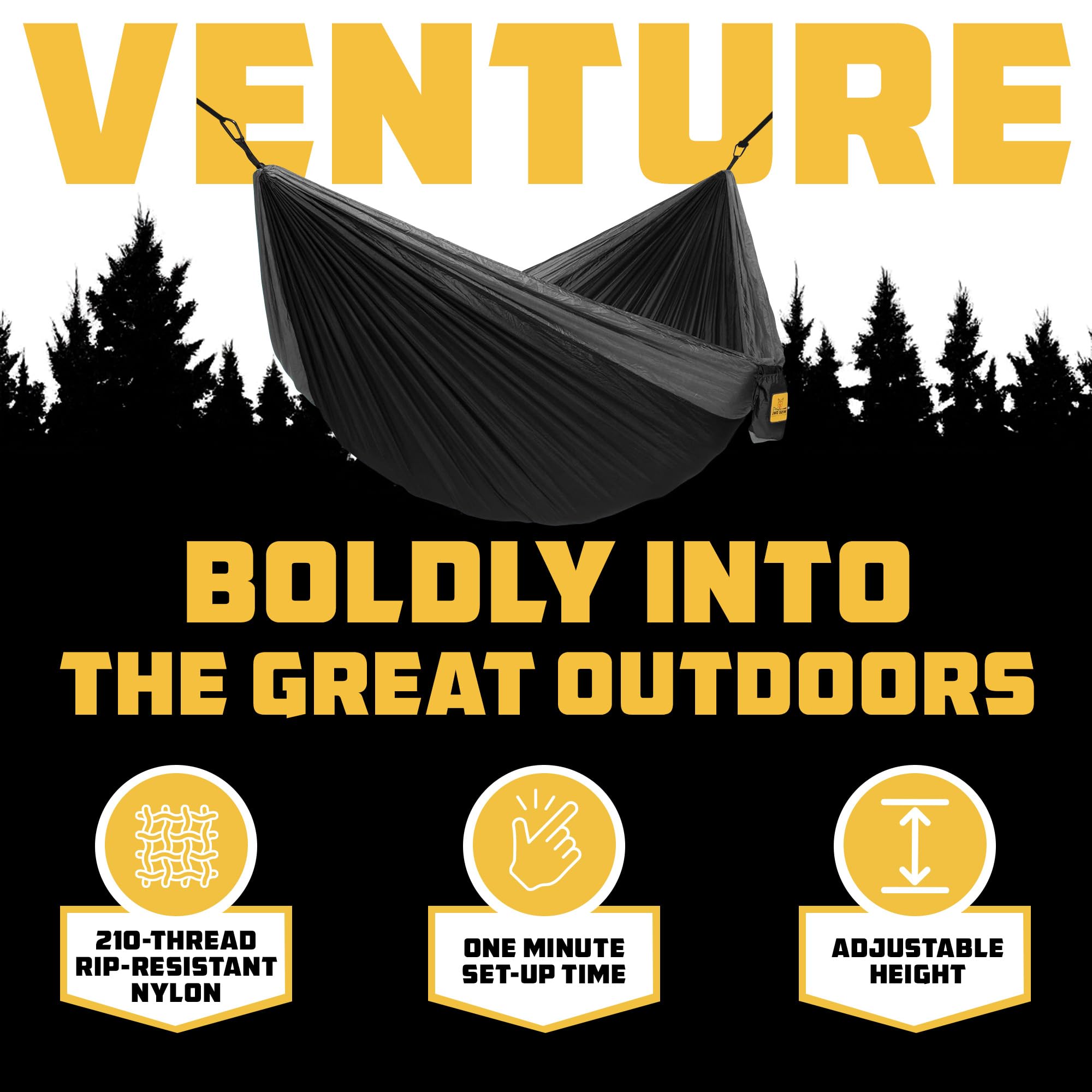 Heavy-Duty Portable Camping Hammock with Tree Straps