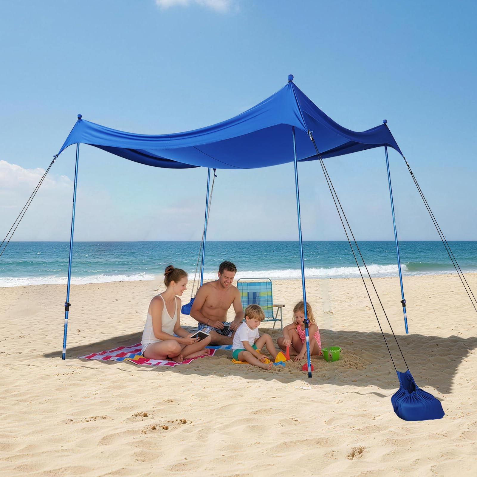 10x10 Easy Pop-Up Beach Sun Shelter Canopy with UPF50+ Protection