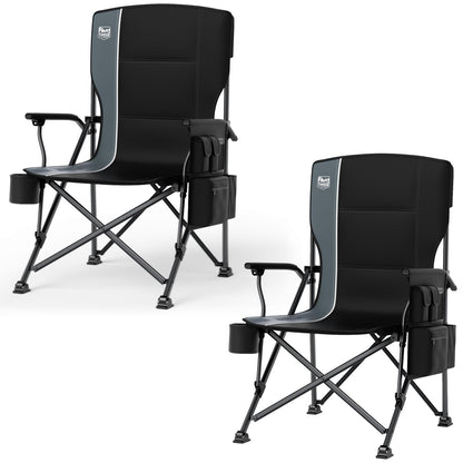 Oversized Heavy-Duty Folding Camping Chair with Cooler Bag