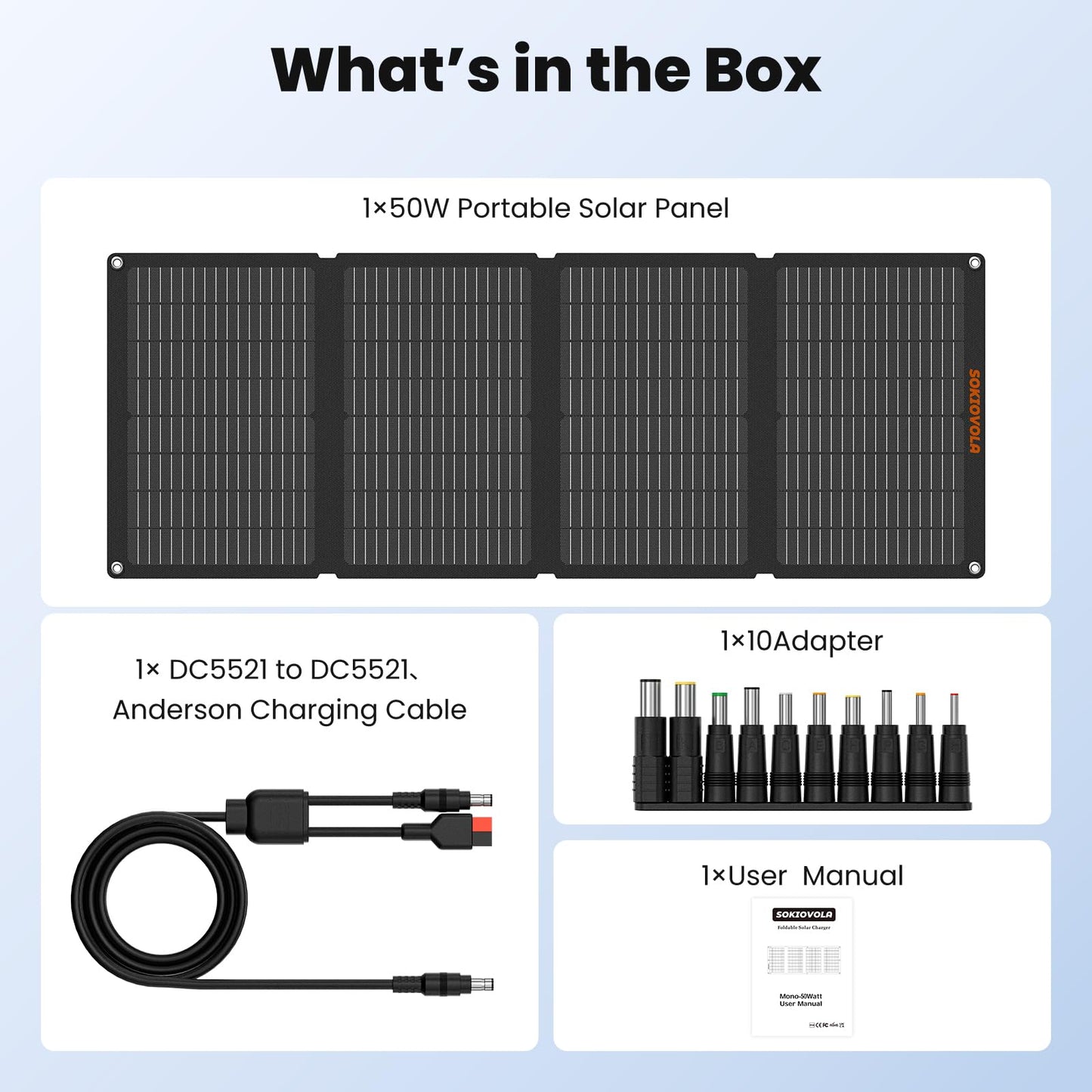 SOKIOVOLA Portable Foldable Solar Panel Charger