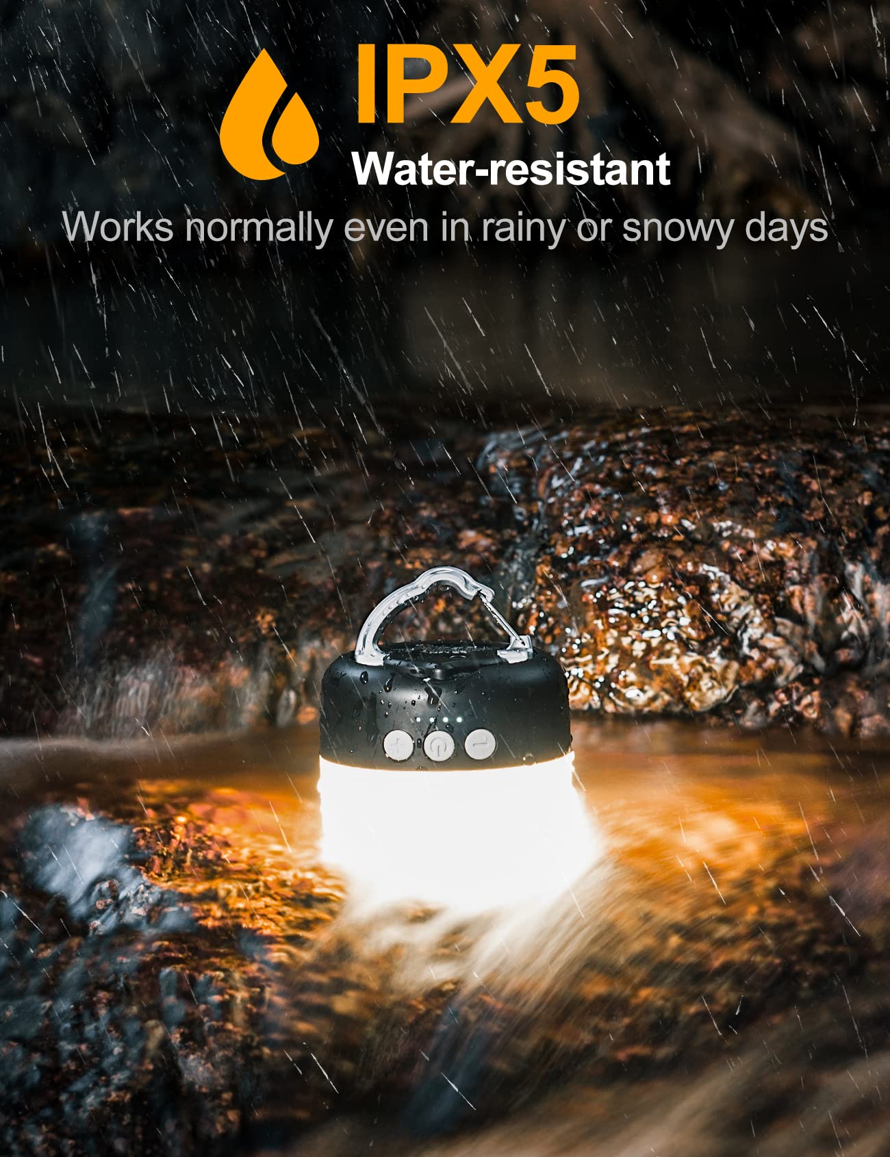 1000LM Rechargeable LED Camping Lantern with Hanging Hook for Emergency Outdoor Use