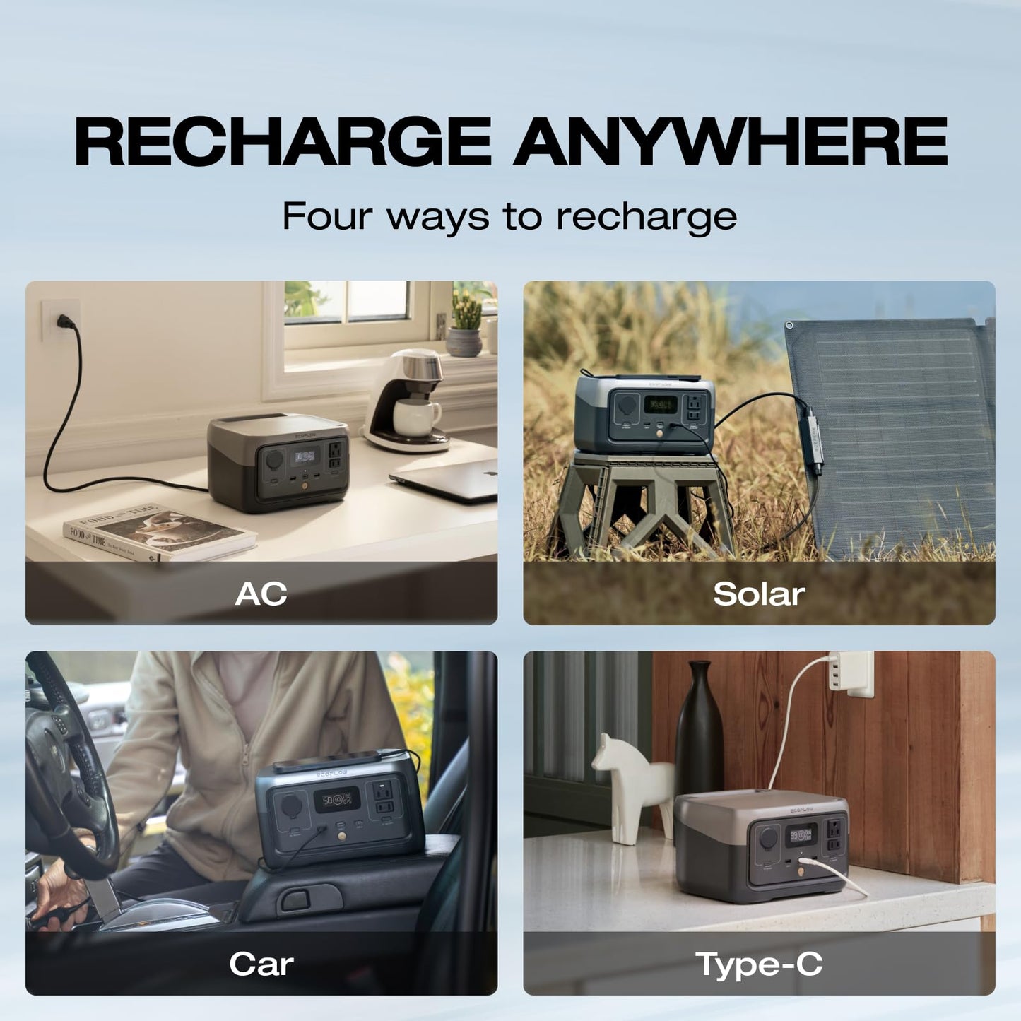 Portable LiFePO4 Solar Generator 245Wh Fast-Charging Power Station with AC Output and UPS Mode