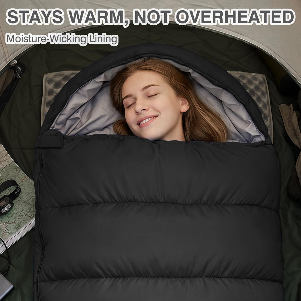 XXL Waterproof 3-4 Season Sleeping Bag with Compression Sack